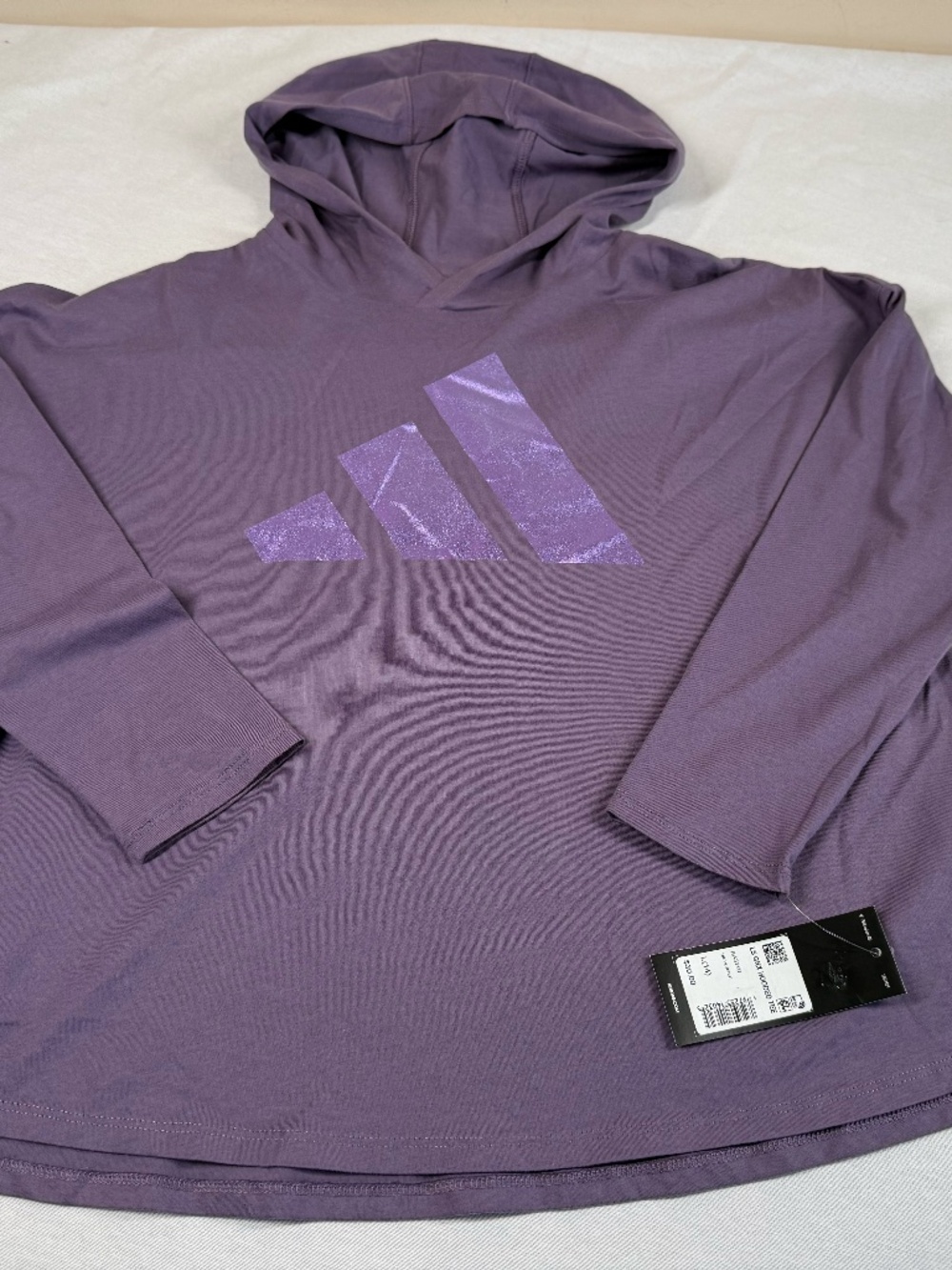 NWT Adidas Girl's Athletic Logo Hoodie Size Large - Purple